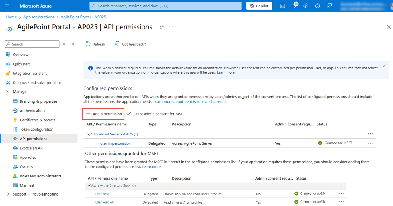Click Add a permission