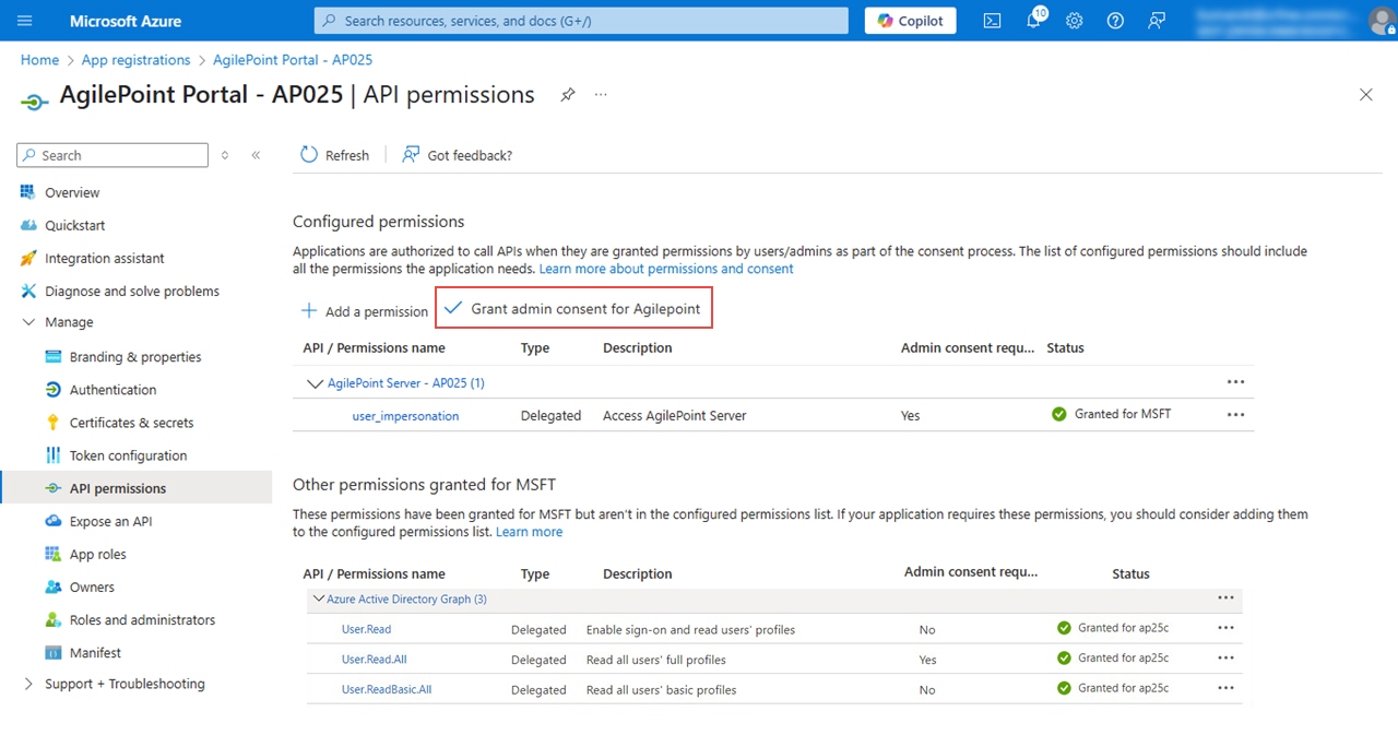 Grant Admin Consent For AgilePoint