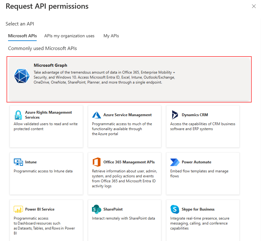 Click Microsoft Graph