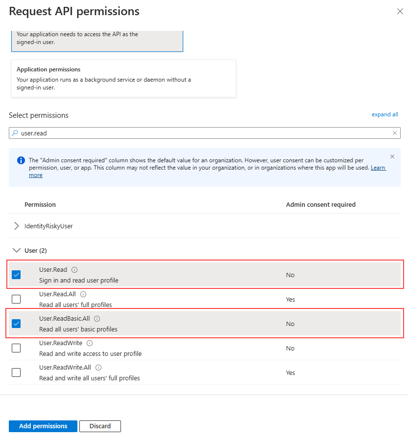 Select Permissions