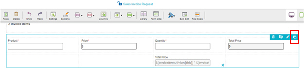 Design Subform screen