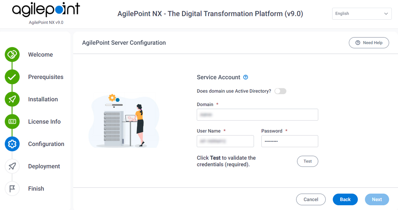 AgilePoint Server Configuration screen