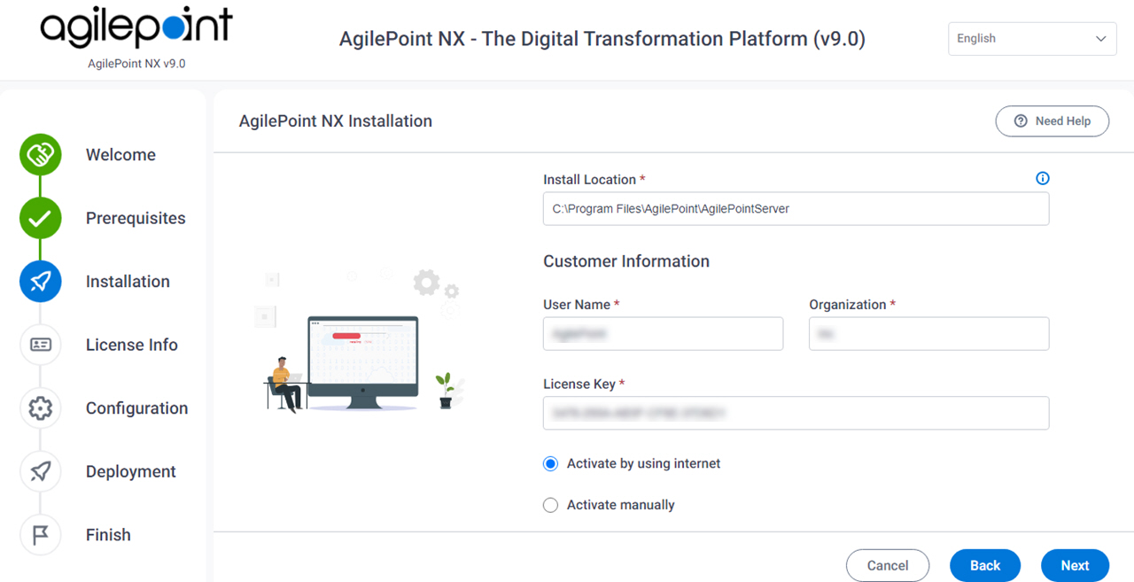 AgilePoint Server Install Location screen