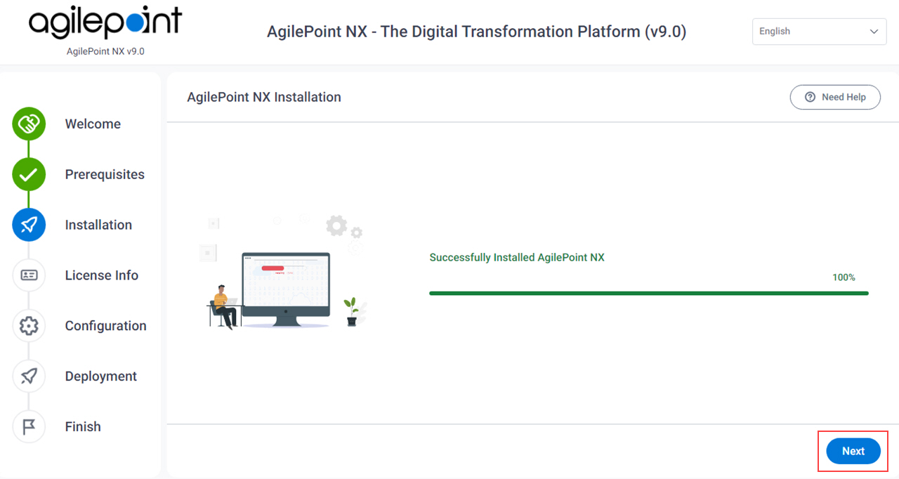 AgilePoint NX Installation Complete screen