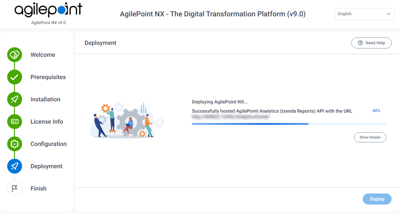 Setting Up AgilePoint Server screen