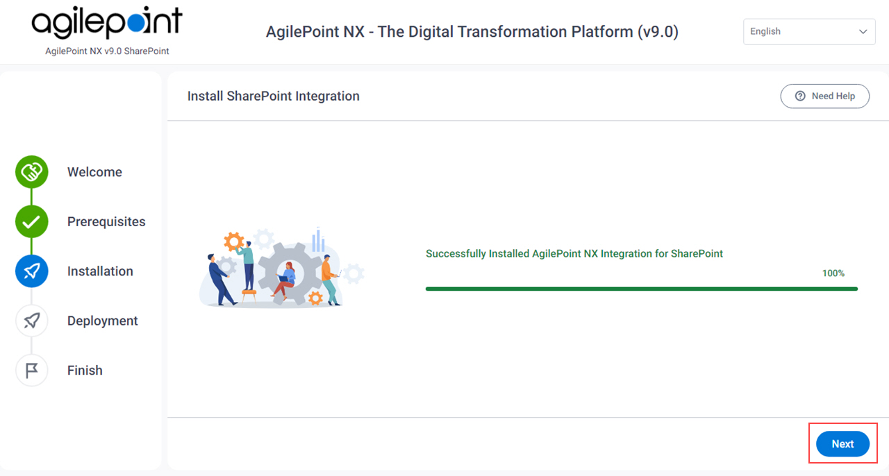 AgilePoint Integration For SharePoint Installation Success screen