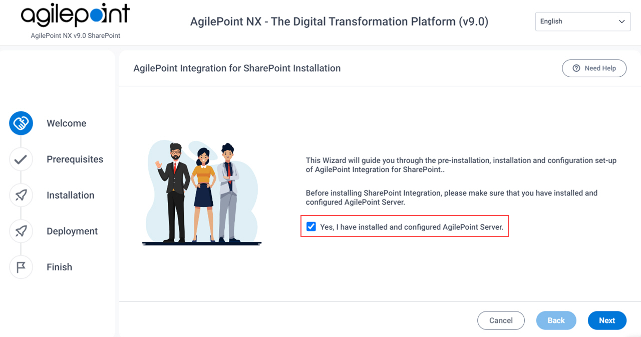 Welcome To AgilePoint Integration For SharePoint Installation screen