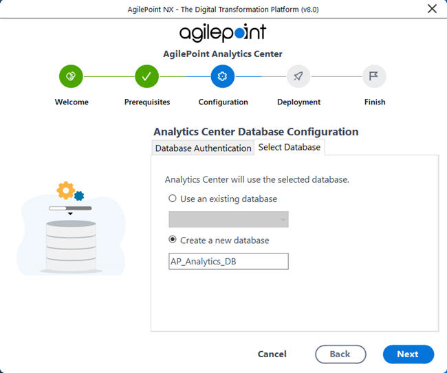 Select Database tab