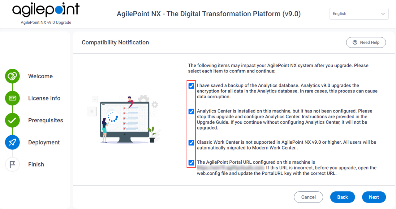 Compatibility Notification screen